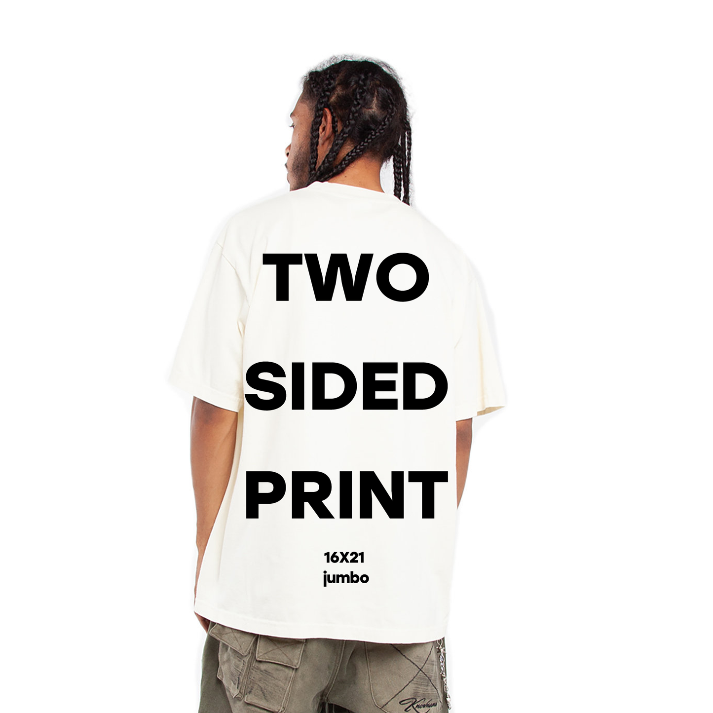 DTG Front + Back Sample Jumbo (16x21) on Shakawear Active Crewneck T-Shirt