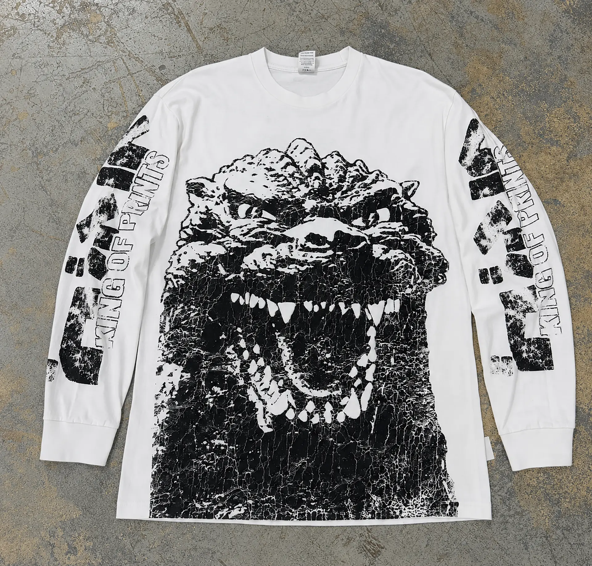 King of Prints oversized front and sleeve print long sleeve